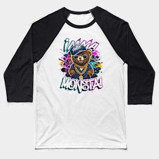 Imma Monsta! BEAR | Whitee | by Asarteon Baseball T-Shirt